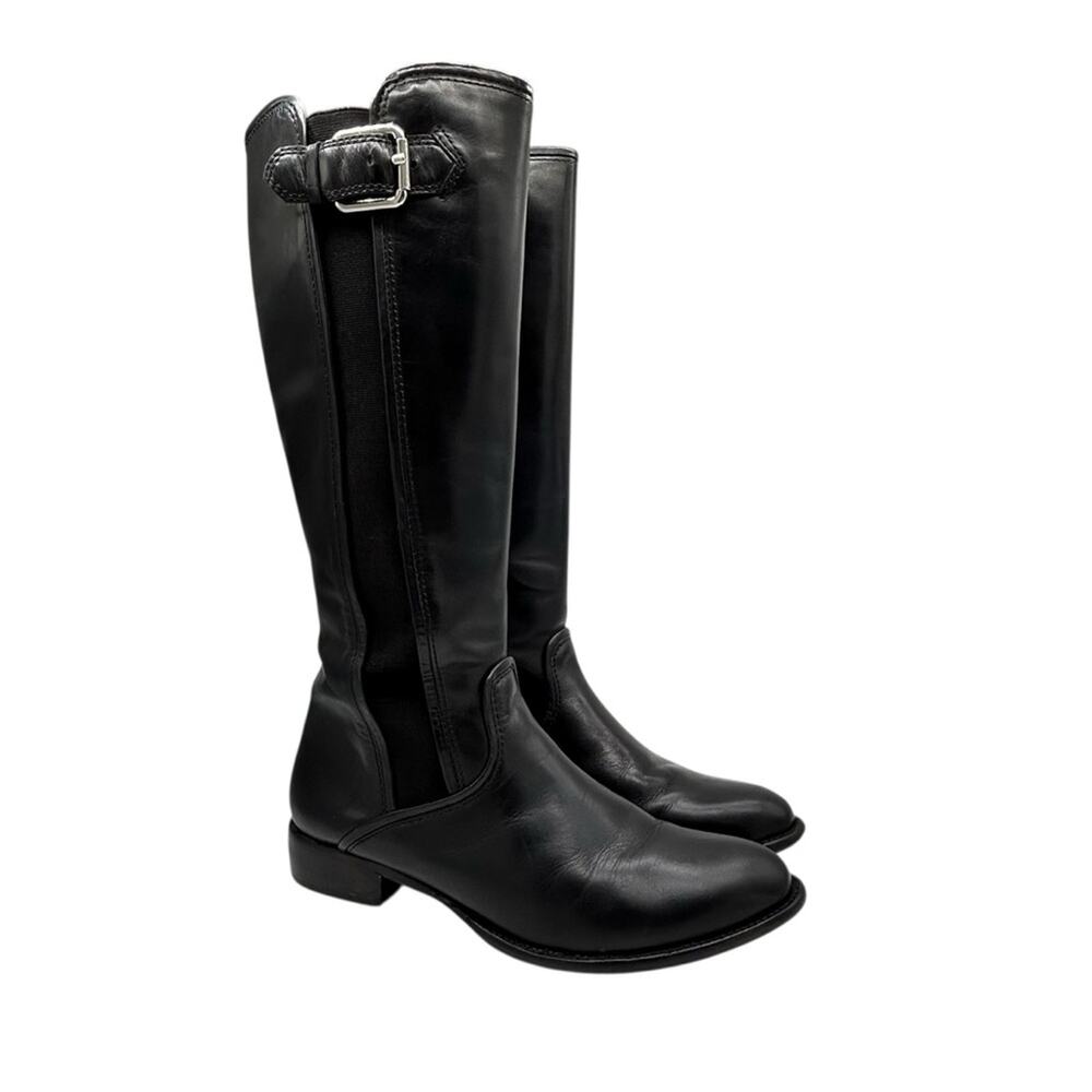 Corso Como Syracuse Boots Size 8.5 Italian Black Leather Extendable Calf
